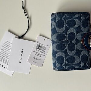 Coach Navy Monogram Wallet